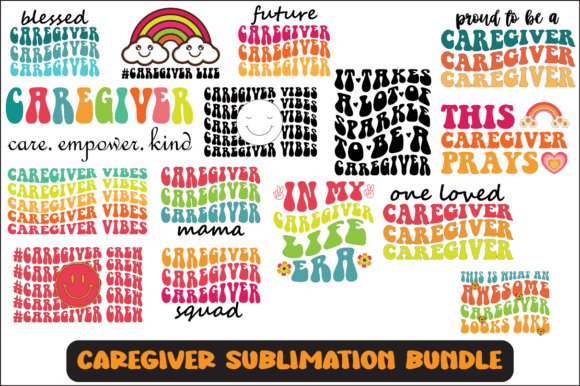 Caregiver SVG Sublimation Design Bundle: Graphics for Crafts & Branding