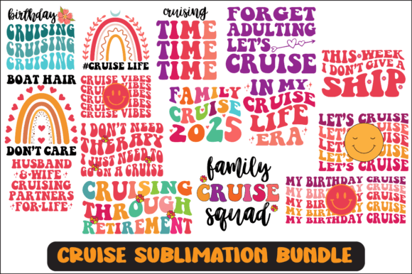 Cruise SVG Sublimation Design Bundle: Graphics for Crafts