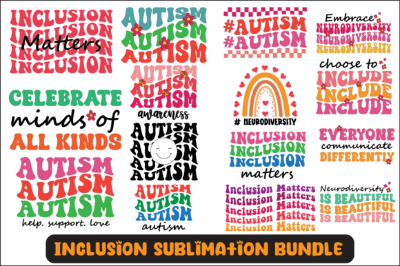 Inclusion SVG Sublimation Design Bundle