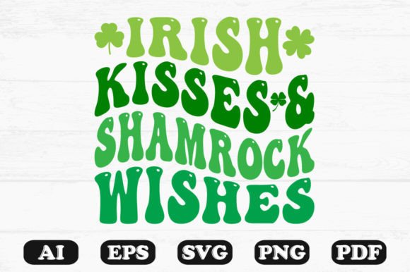 Irish Kisses & Shamrock Wishes Retro Graphics