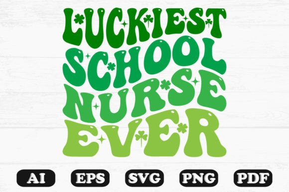 Luckiest School Nurse Ever Retro SVG for Crafts & Graphics